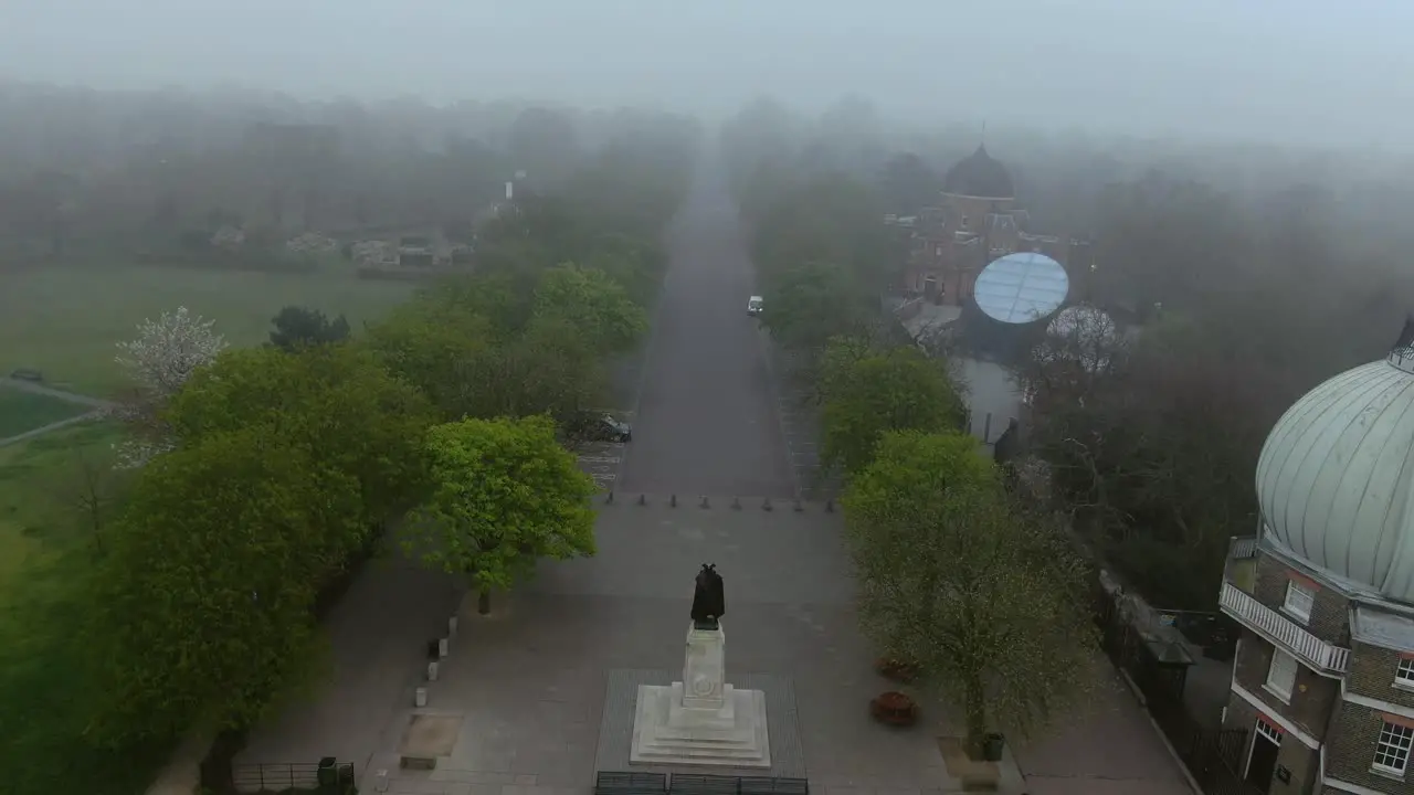 Beautiful Aerial shot of the Statue in the park