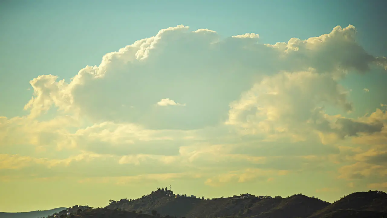 Fluffy Clouds Timelapse Over Blue Sky