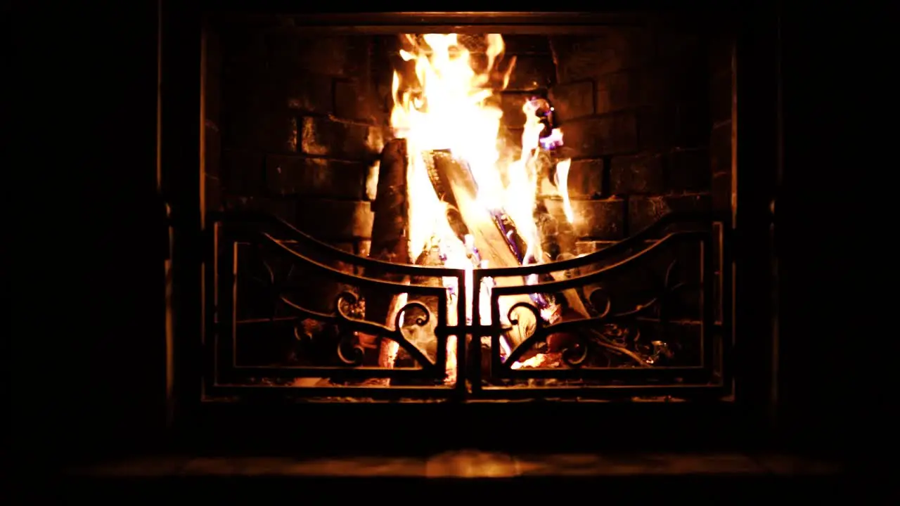 Burning wood in a Fireplace Slowmotion