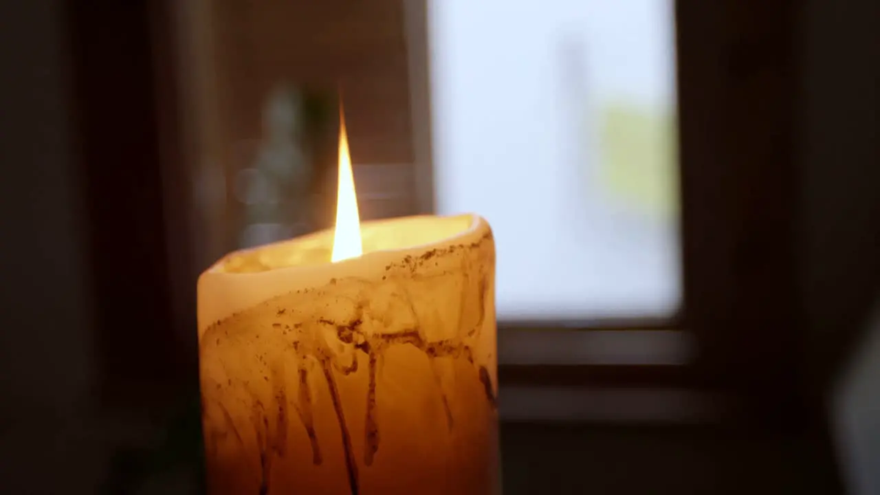 Candle burning at home 4k