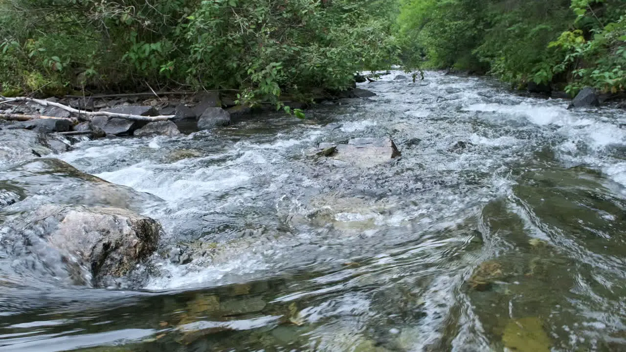 River Rapids Over Rocks In Slow Motion