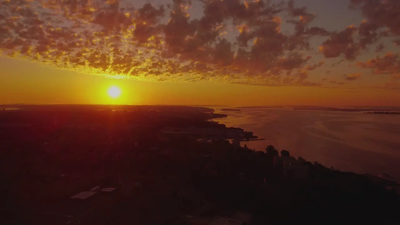 orange and red sunrise Aerial view