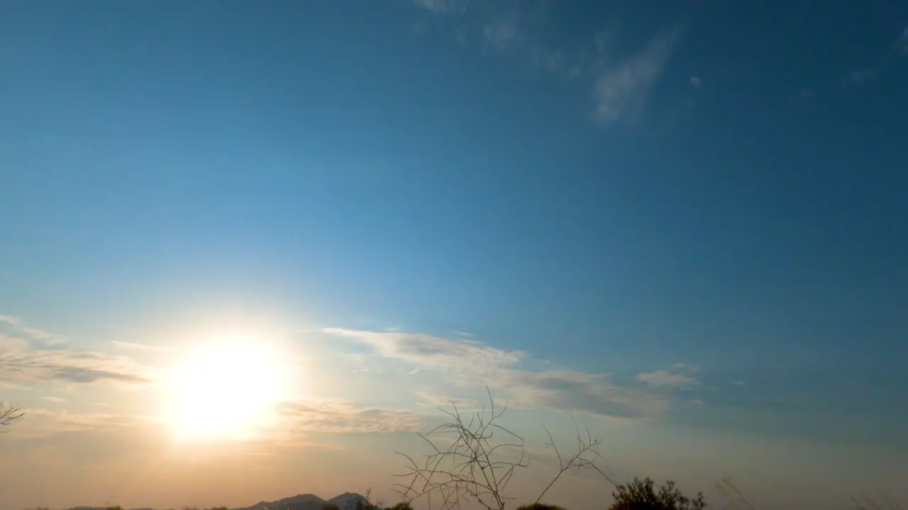 Brilliantly colorful surise on a clear and crisp day time lapse