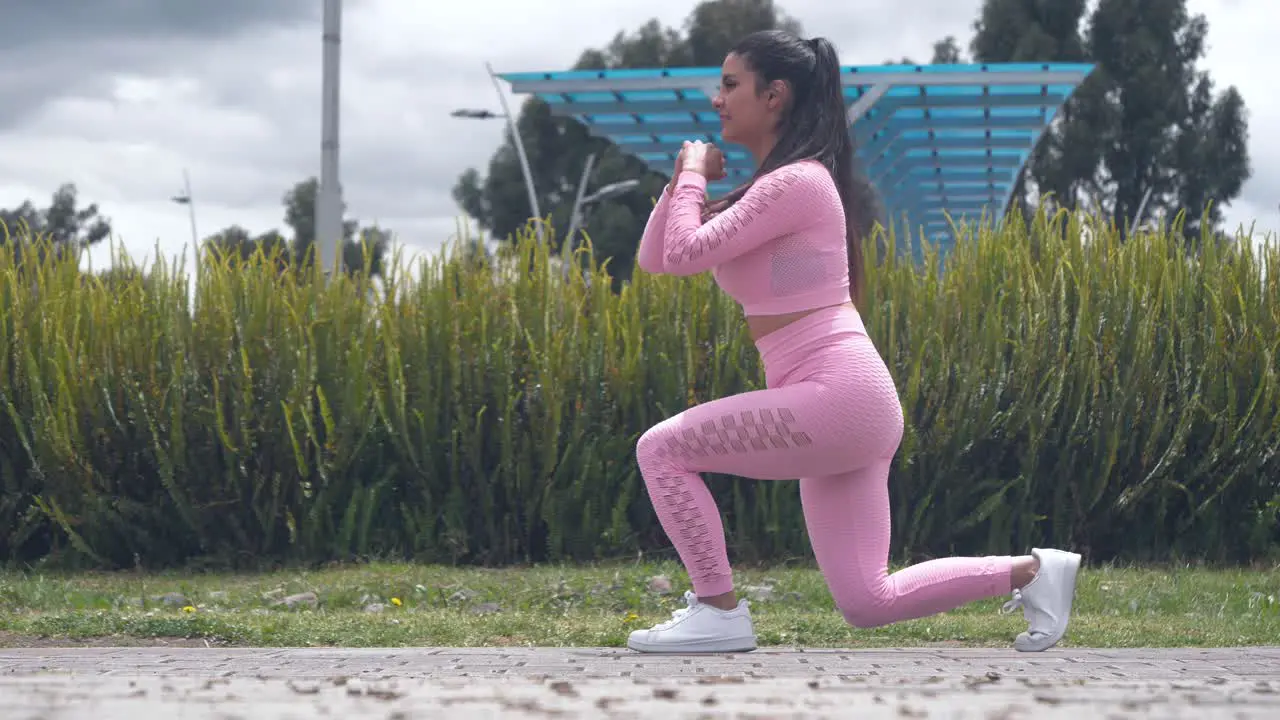 Woman preparing for her exercise routine Warm-up phase