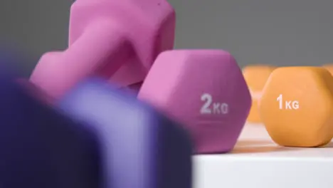 Close Up Shot of Some Dumbbells 