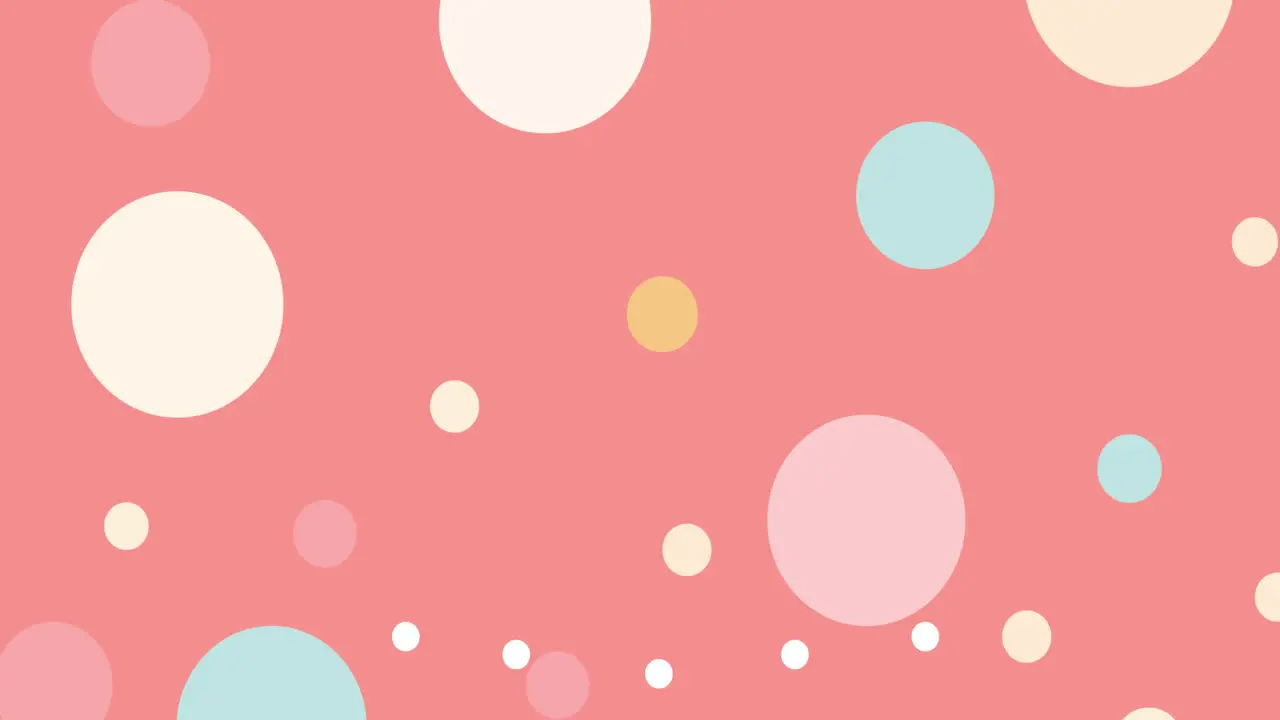 Animation of multiple pastel spots flying up on orange background