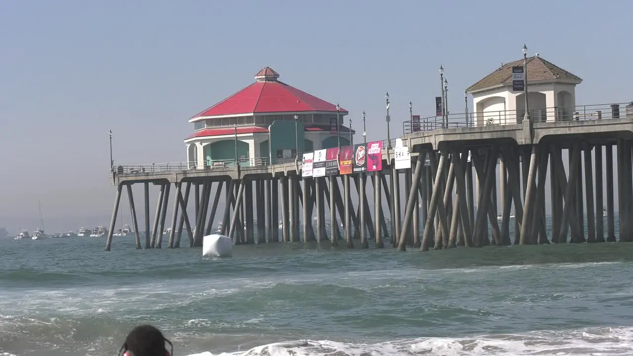 Huntington Beach pier waterfront shot