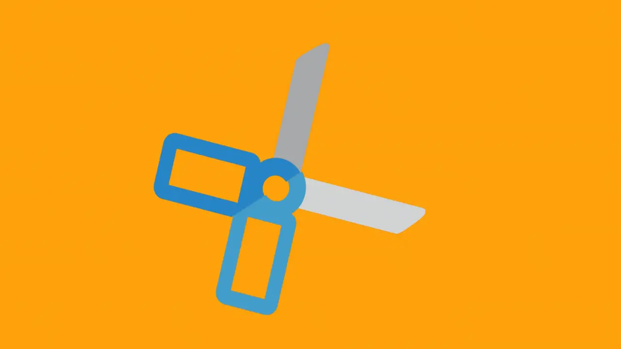 Animation of scissors school icon over orange background