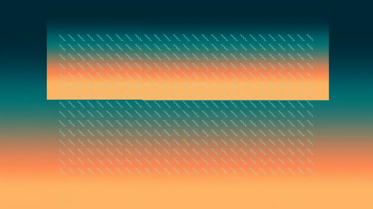 Animation of diagonal lines and explosion on green and orange background