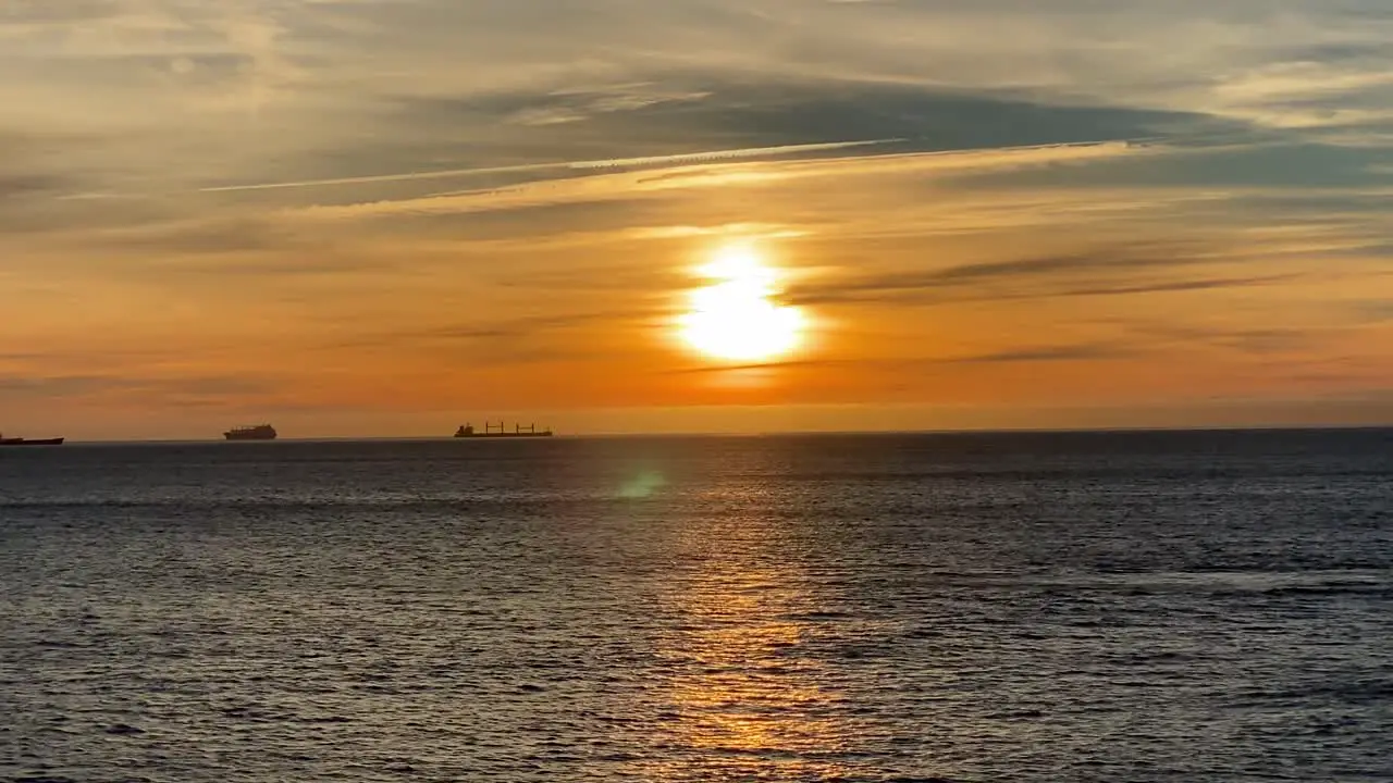 4k Big Sunset Over Ocean Sunrise Time Lapse over some good waves