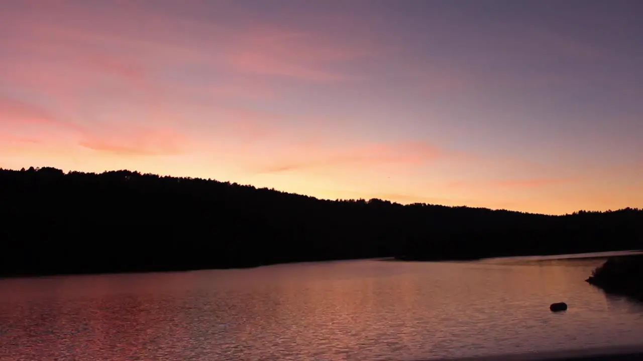 Sun Setting over the Mountains and River in Northern California