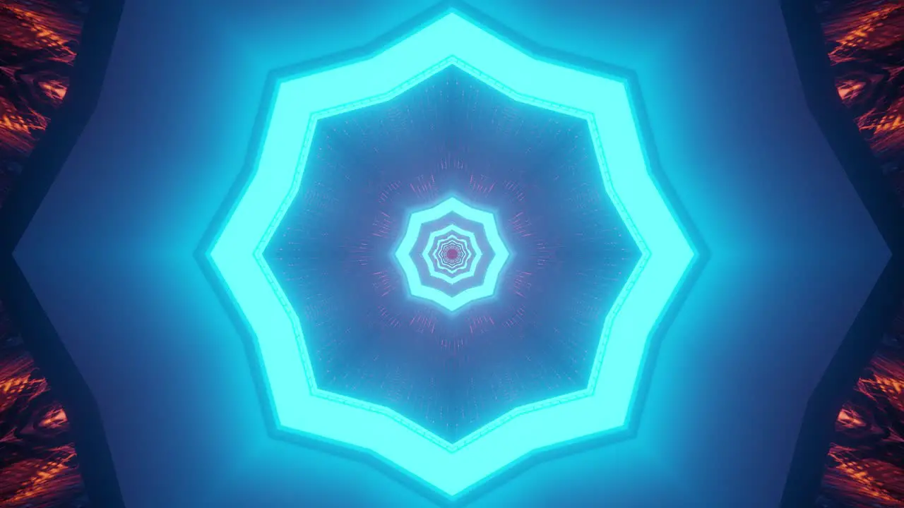 Animation representing spiritual enlightenment through healing blue symbols emitting from the center