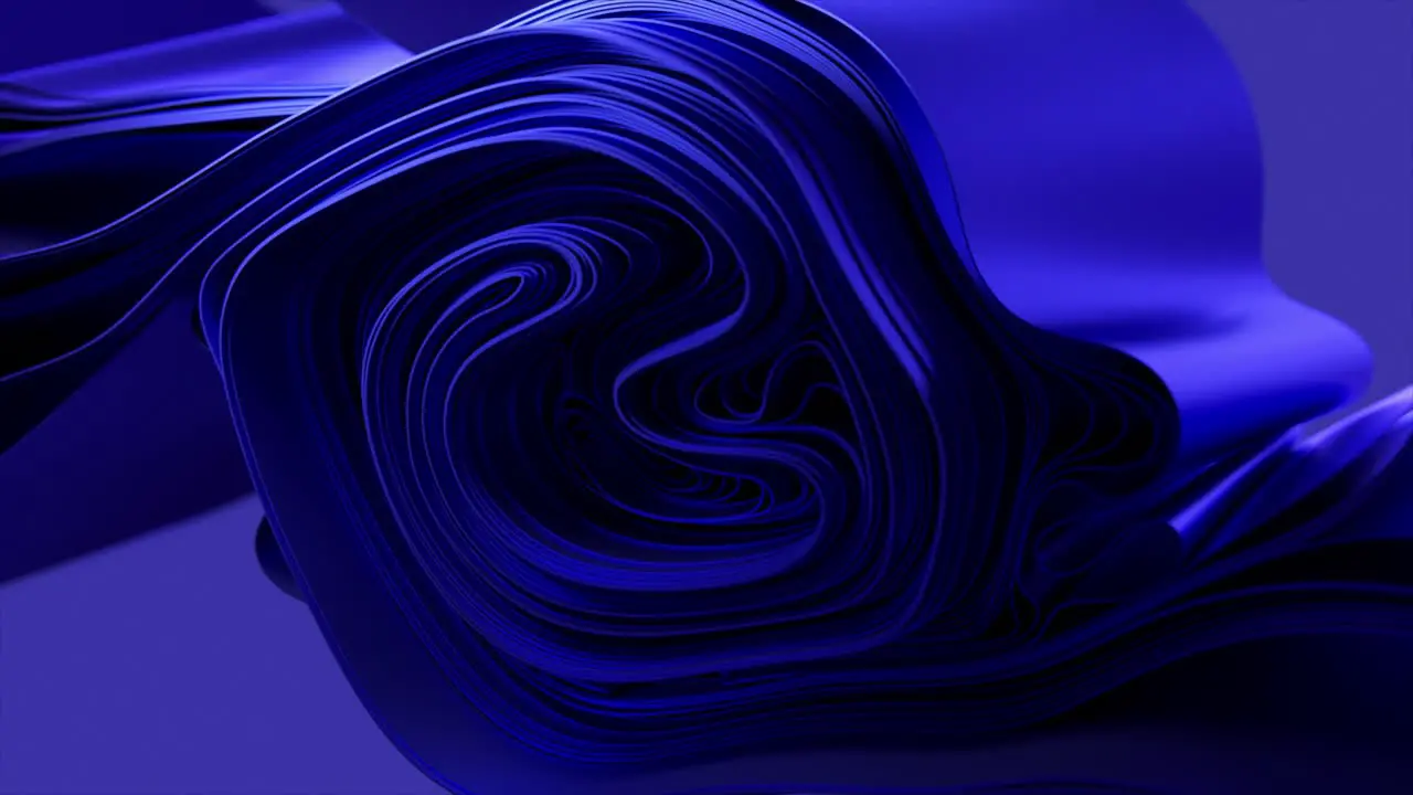 Sleek Blue 3D Curves Create a Serene Flowing Ribbon in a Deep Ocean Hue 3D Animation