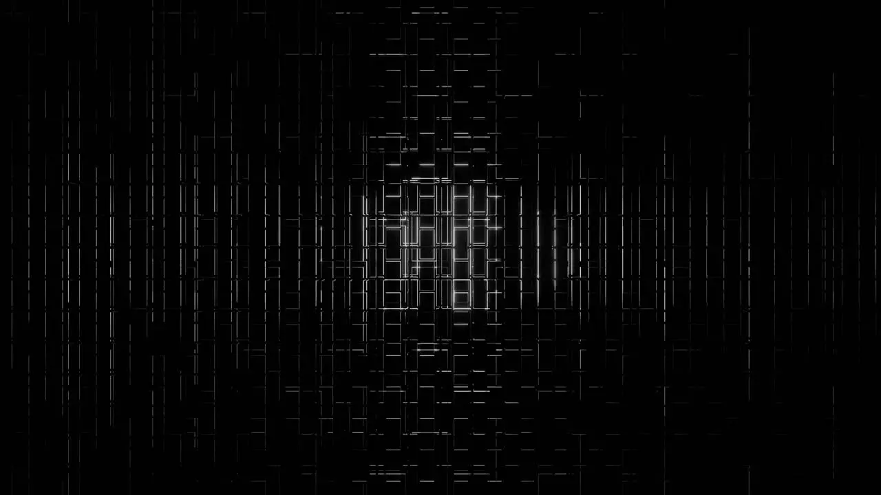 VJ Loop Falling Down a Dark Shaft Intermittently Illuminated With a White Metallic Grid