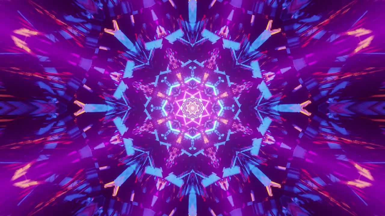 Animation representing inner soul and meditation through central glowing colorful star