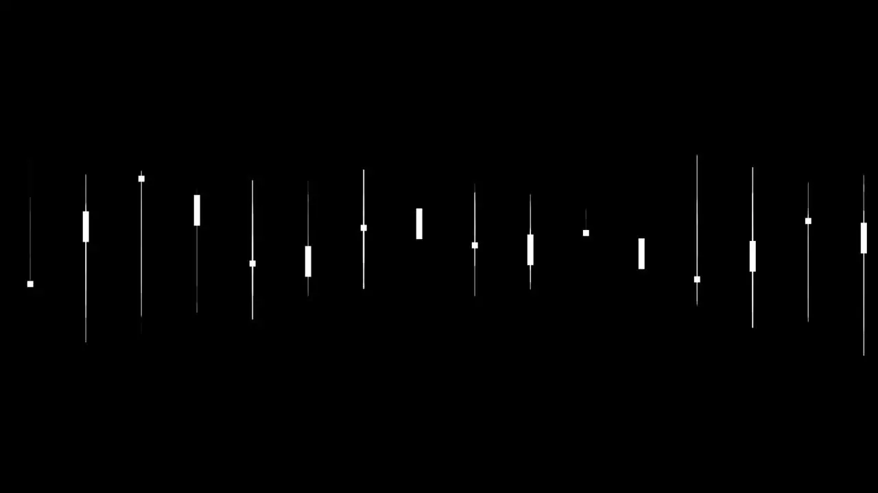 Animation of music equalizers vertical needle like white shape bar lines on black background pulsating and moving up and down overlay video with alpha blending option