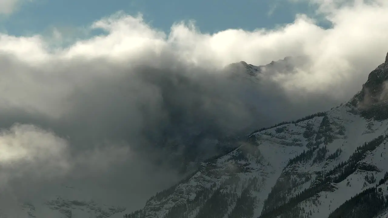 Mystical timelapse of clouds over the canadian rockies