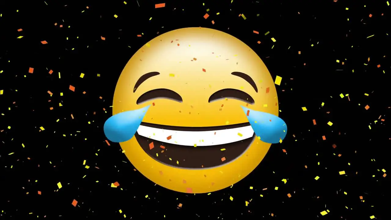 Animation of crying with laughter emoji