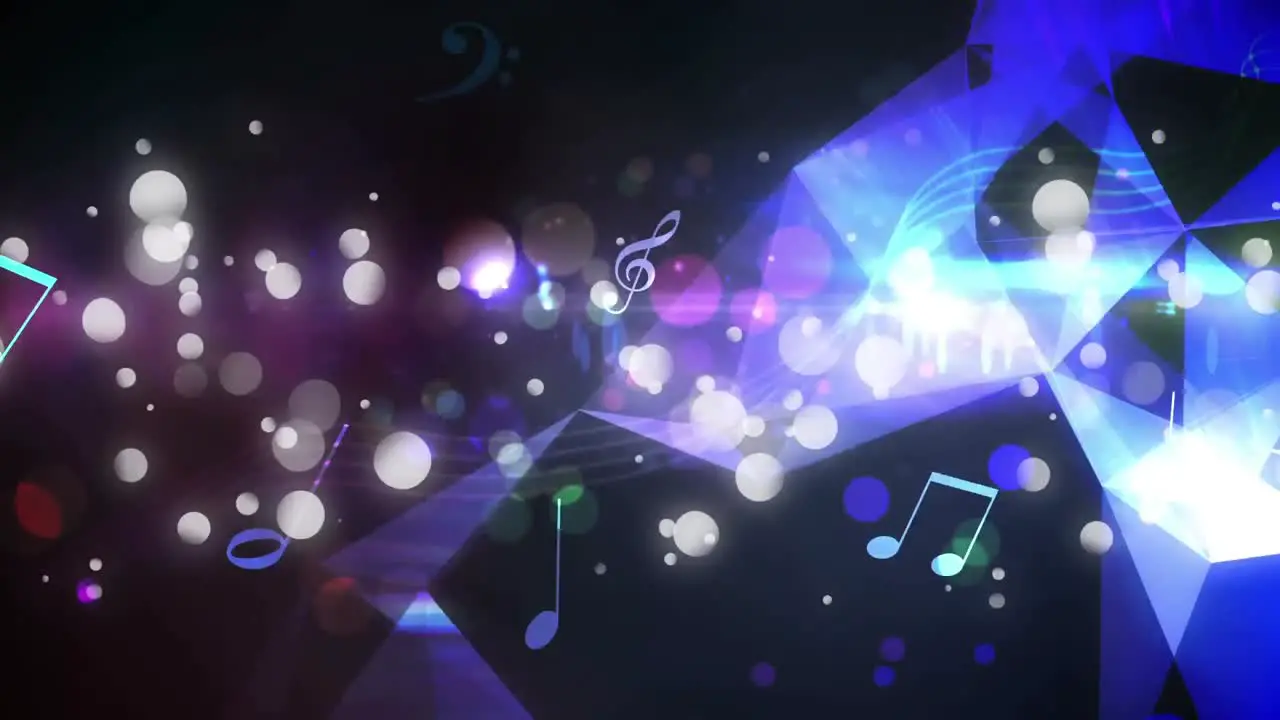 Musical notes and bokeh light effects