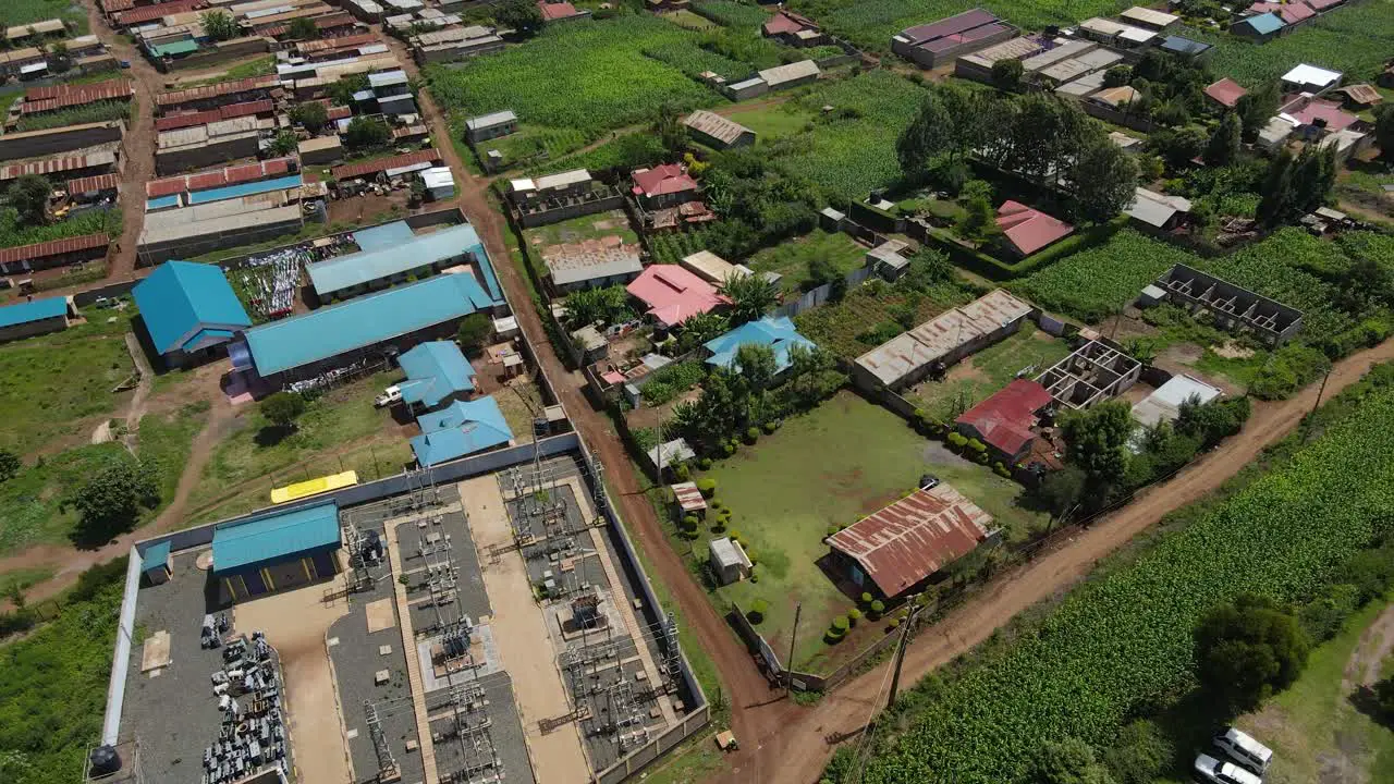 Small Community In Rural Area Near Antenna Tower At Daytime In Kilimanjaro