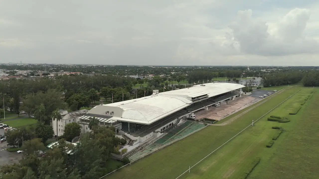 Aerial view of horse race track near Florida