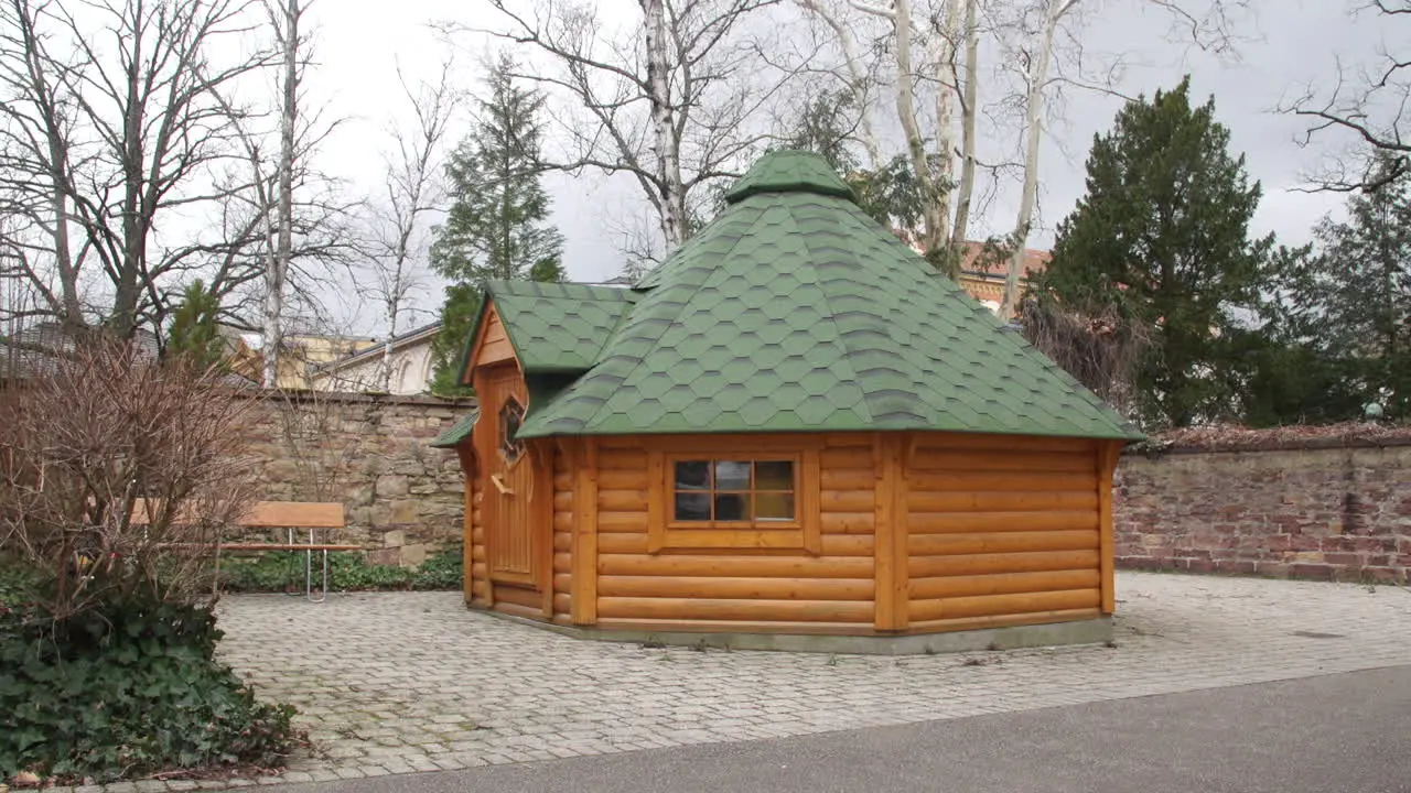 Finnish sauna at cloudy windy weather