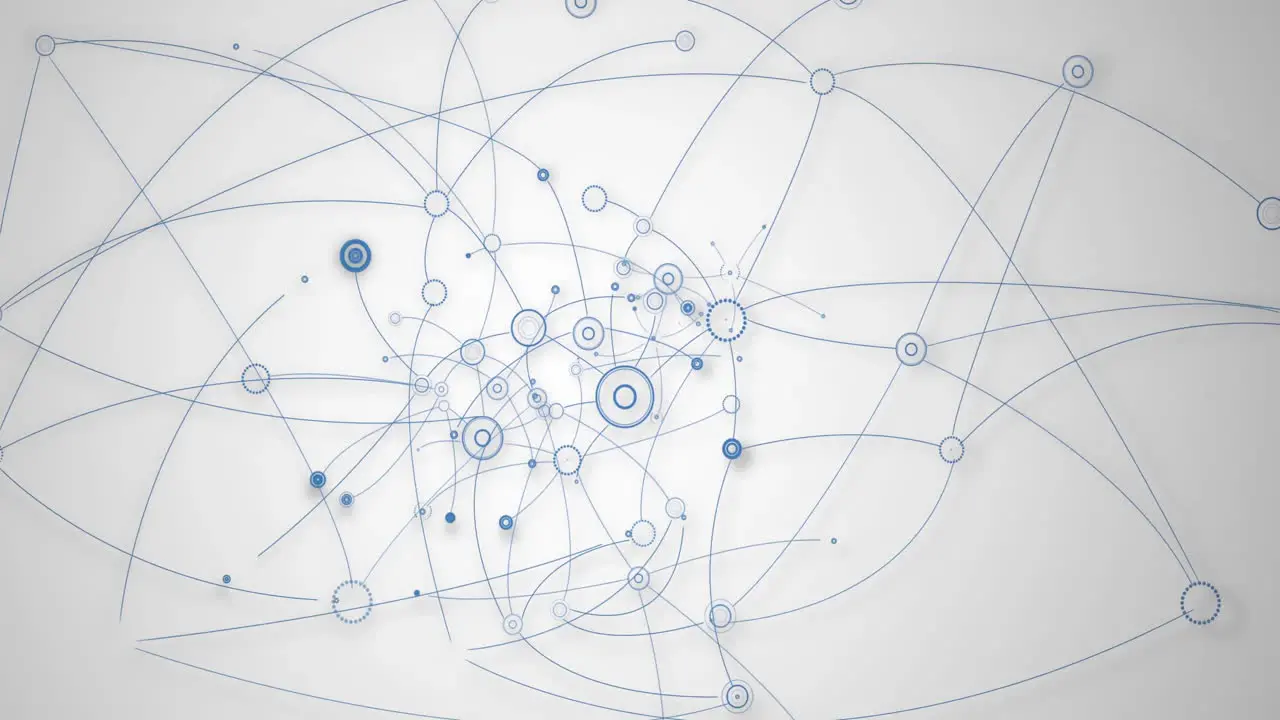 Animation of network of connections on white background