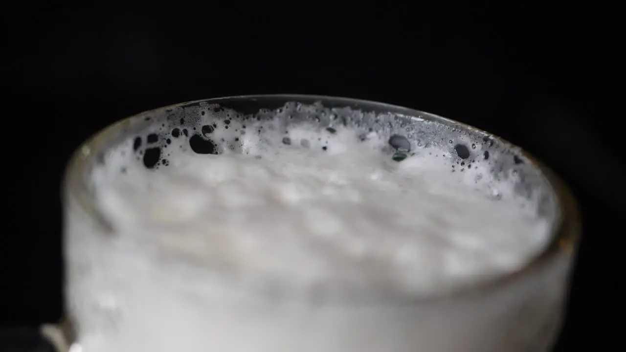 Macro shot of foam from a beer