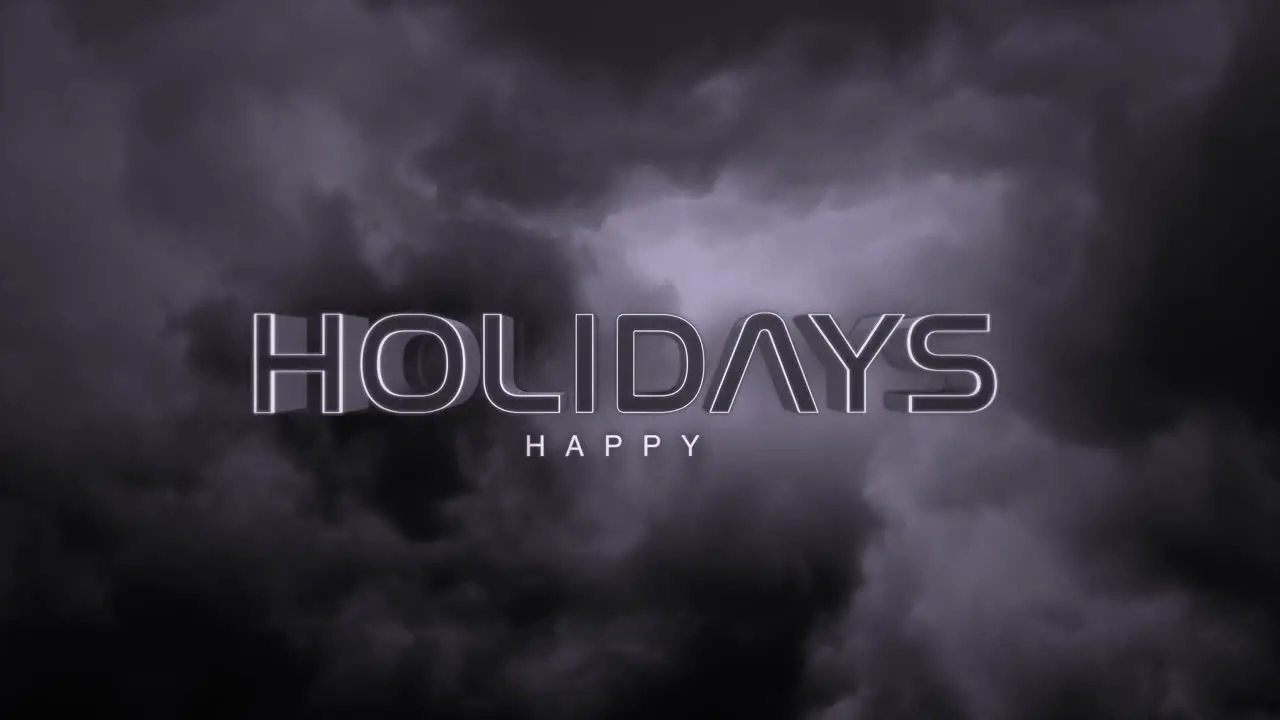 Spectacular Happy Holidays under stormy skies with lightning