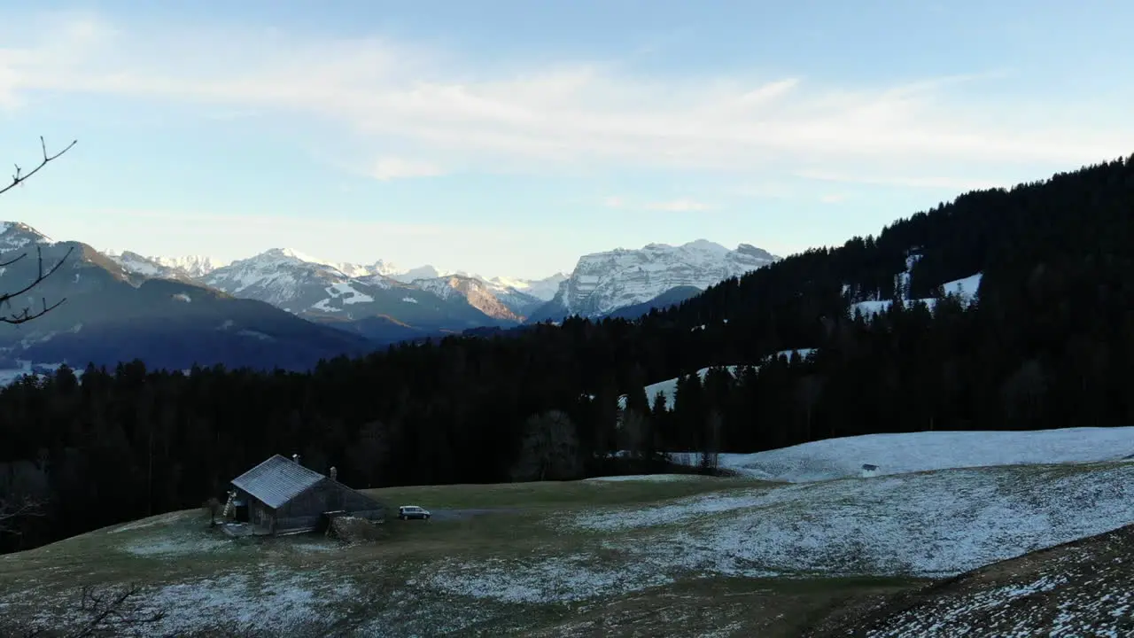 first snow fall in Schwarzenberg Bregenzerwald Austria