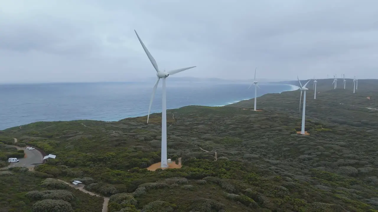 Sustainable wind farm producing renewable energy