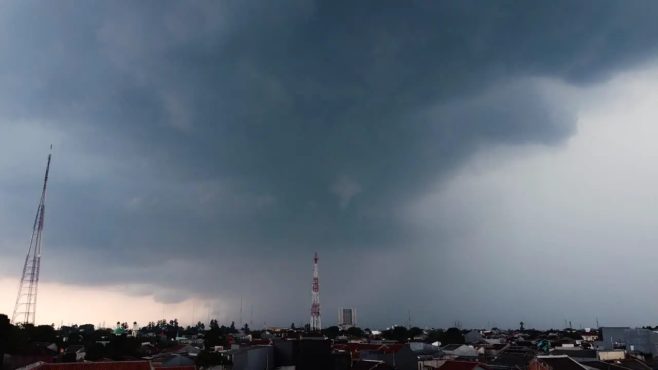 4K lightning strikes over the urban sky