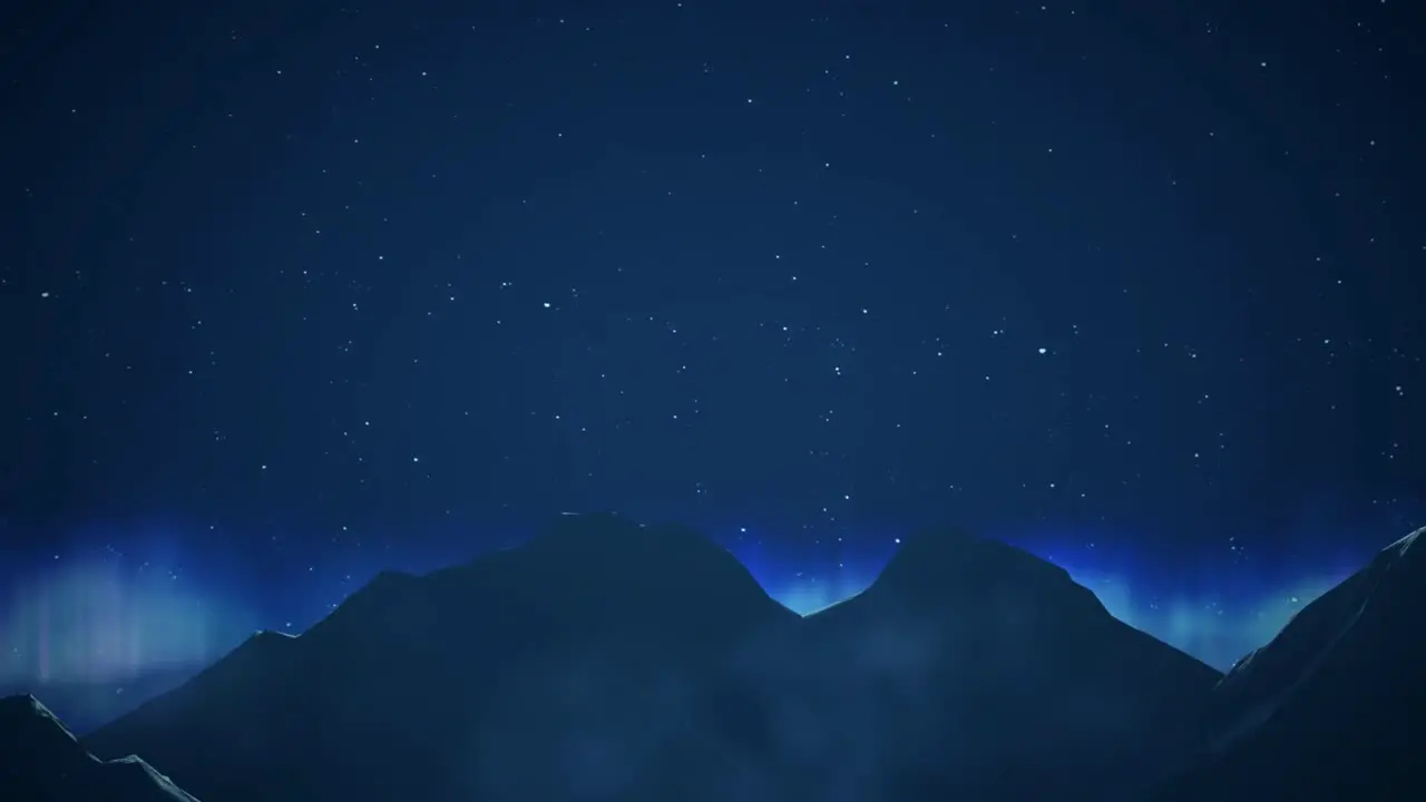 Mountains Slow Fly By blue Color CGI Animation