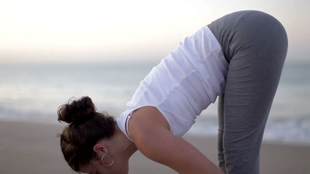 Lady Doing Yoga Stretches 22