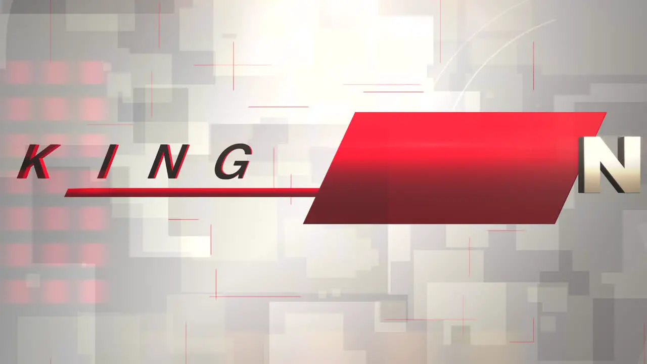 Animation text Breaking News and news intro graphic with grid and shapes shapes in studio