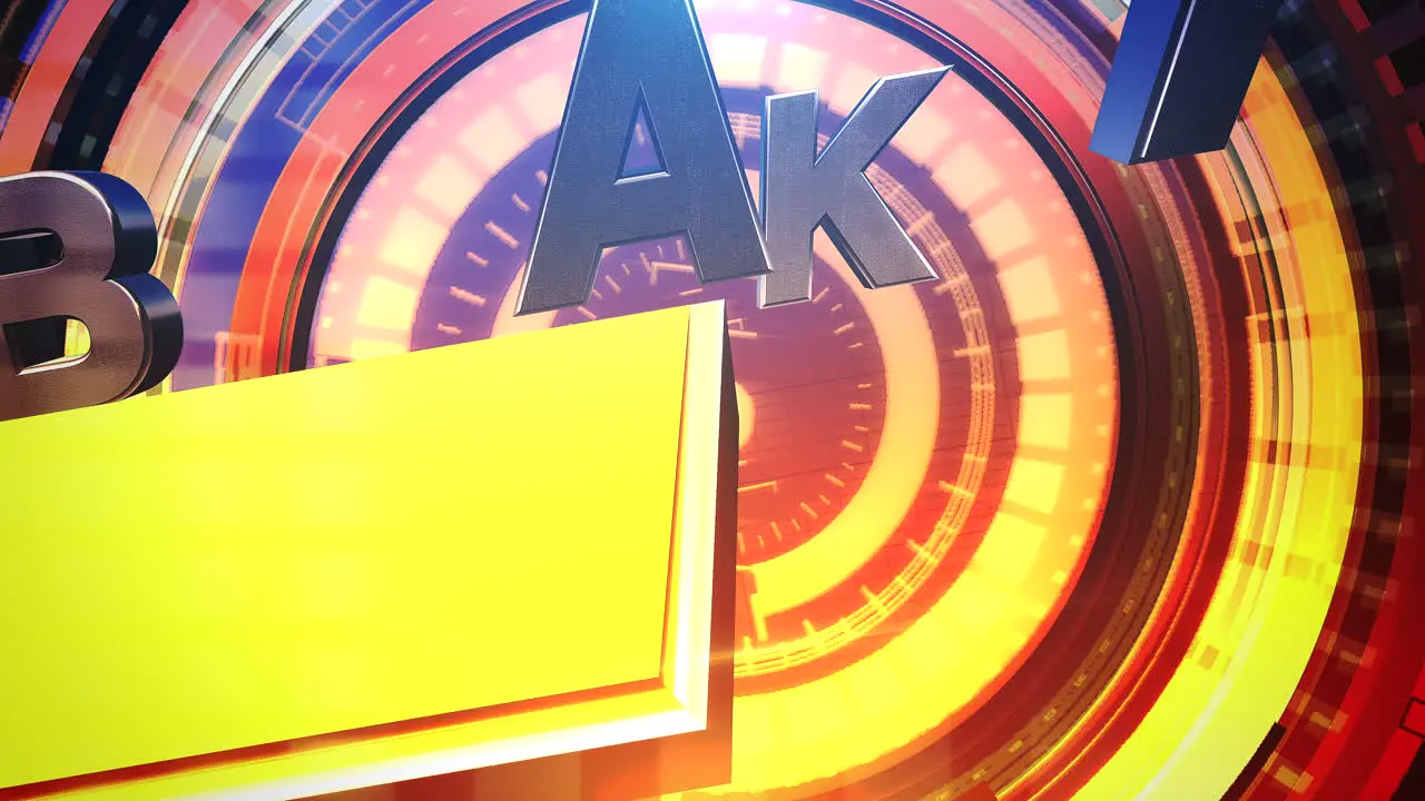 Animation text Breaking News and news intro graphic with lines and circular shapes in studio