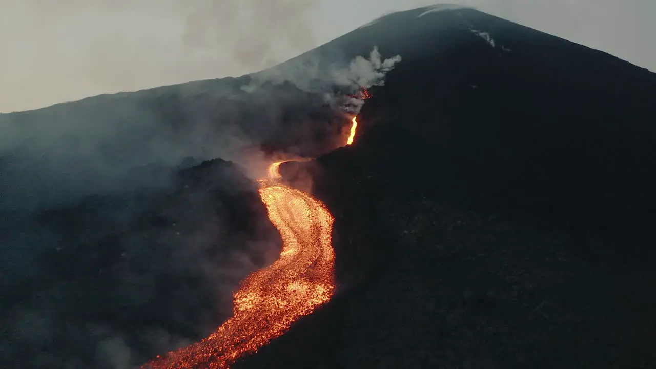 Pacaya volcano lava flow eruption in Guatemala