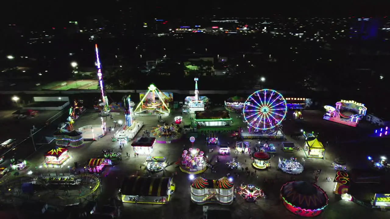 Overflying a mexican fair at night