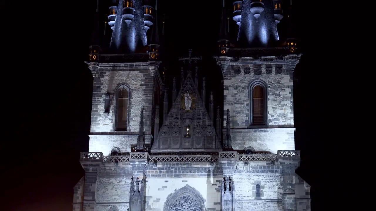 The Church of Our Lady before Týn at night Old Town Square Prague Czechia