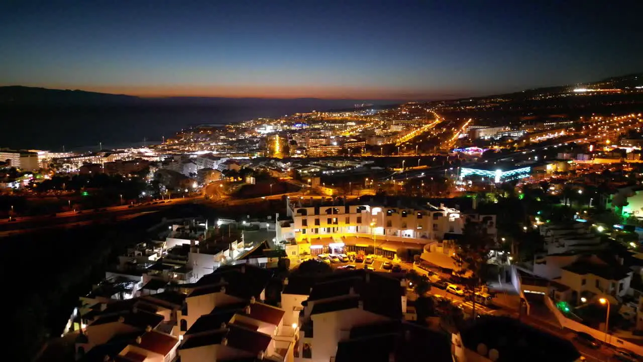 backwards flight over a residential area in Spain