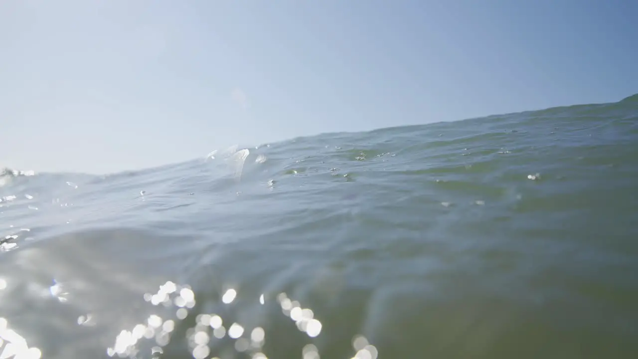 Half underwater shot of sea