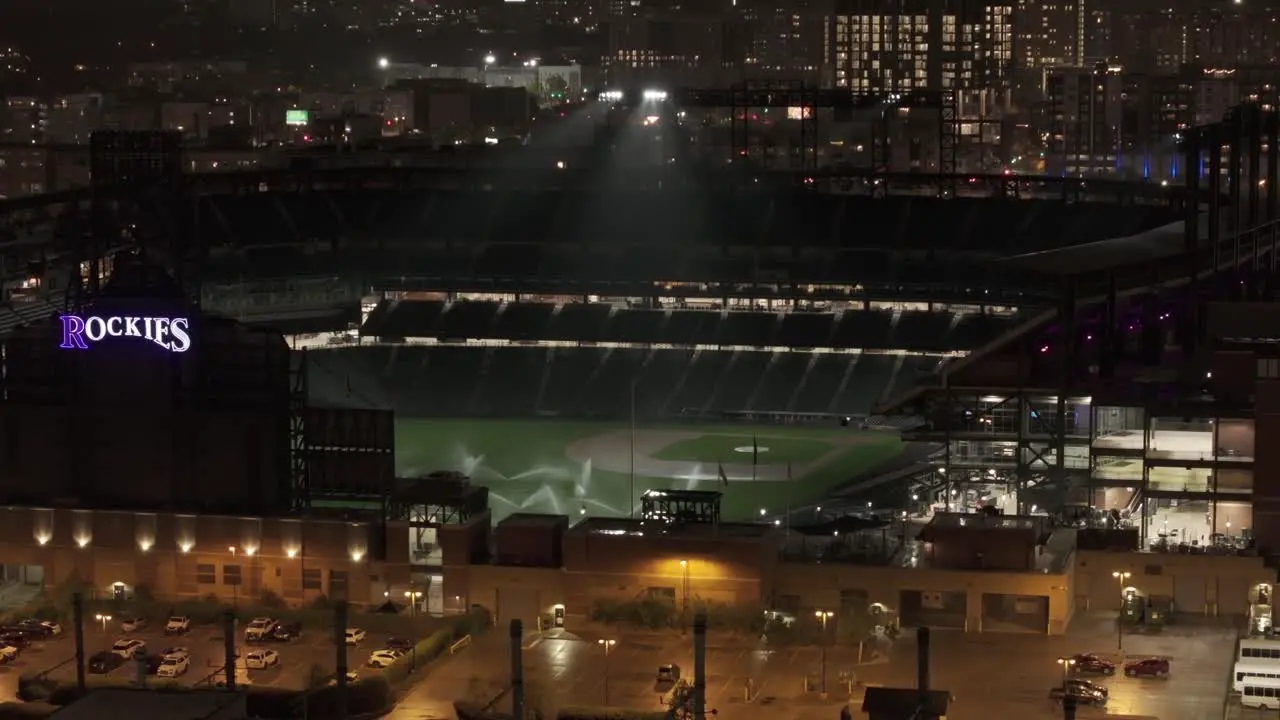 Rockies MLB stadium Coors Field in Denver Colorado at night