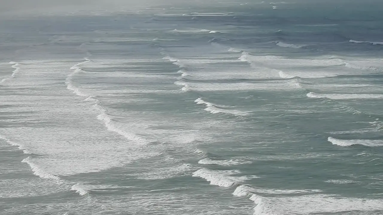 Storm surf rolling in from the bay