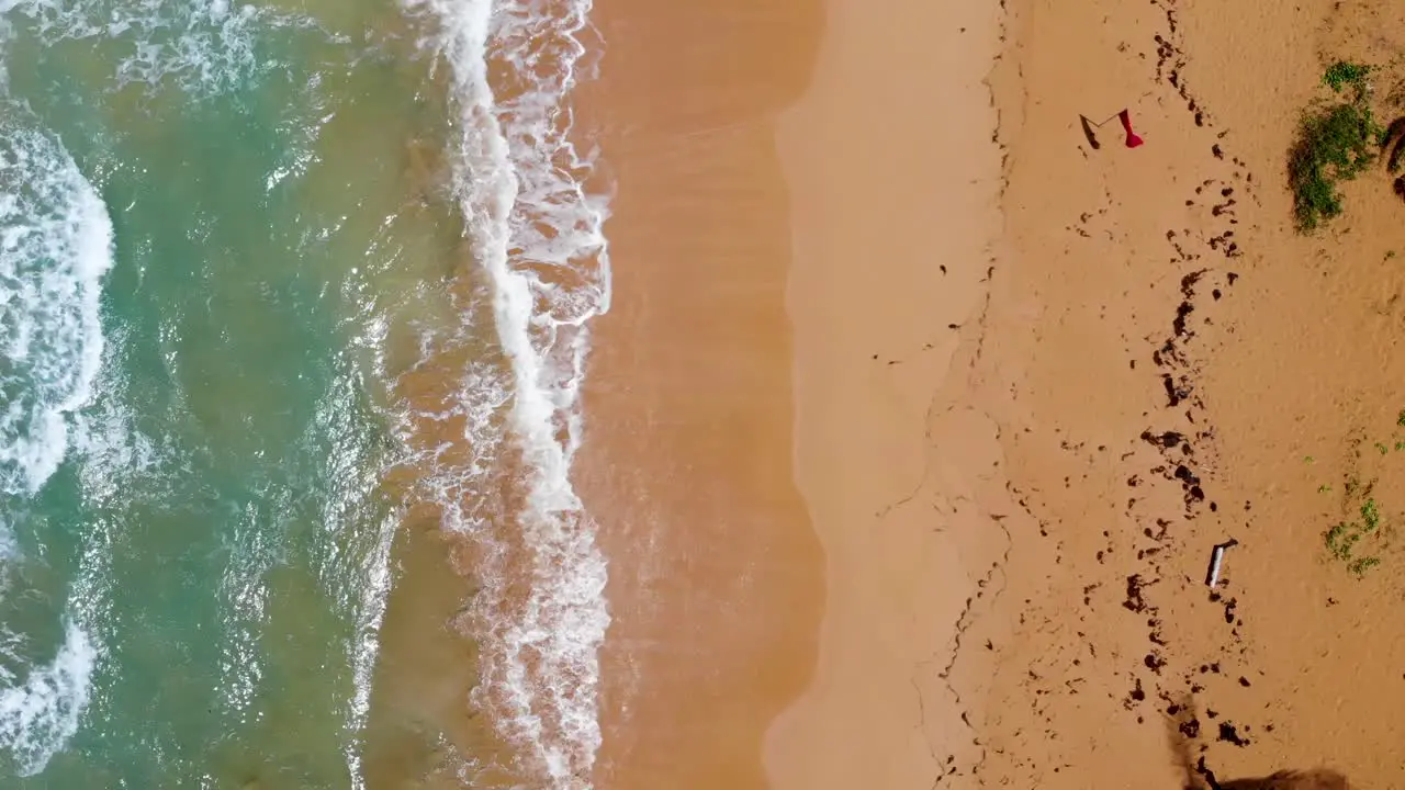 4K Drone Top Down Shot of Beach