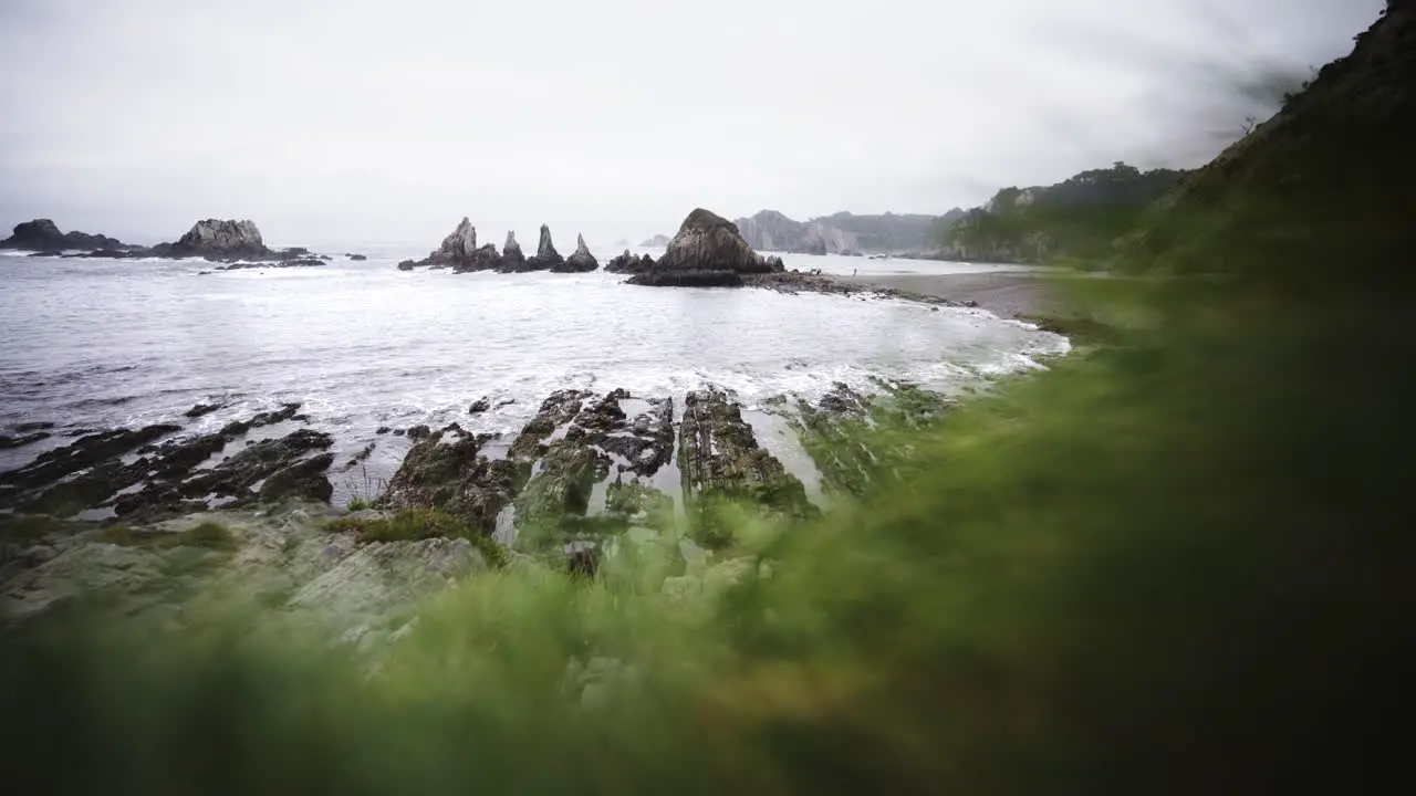 Peaceful Gueirua beach in Asturias Spain