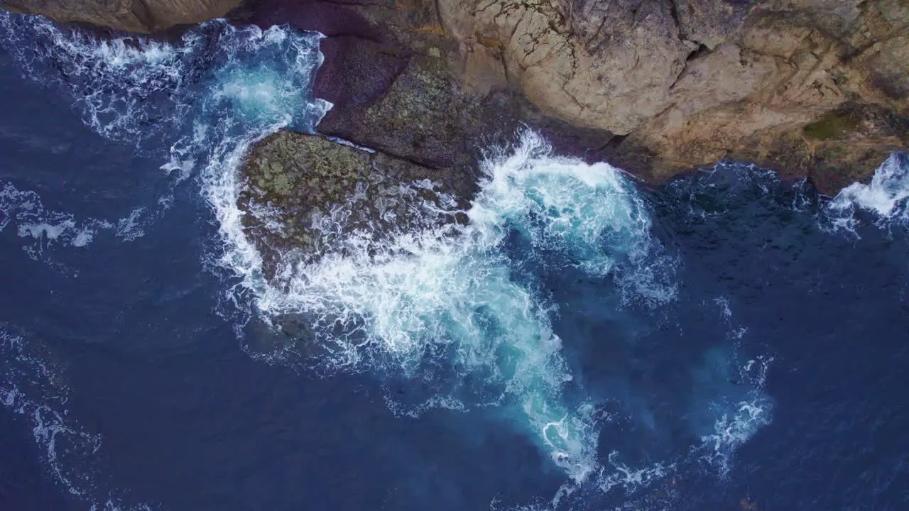 Drone clip over the cliff in Suances Spain