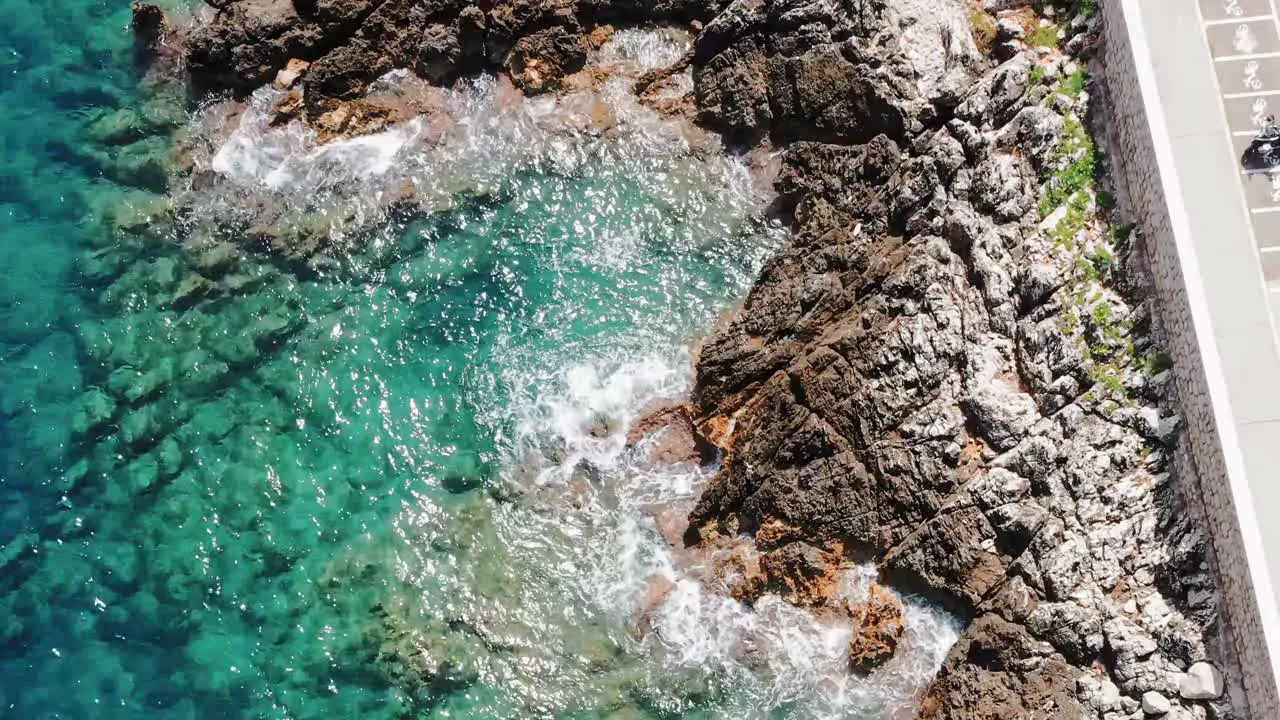 Calm waves against the coast of South France