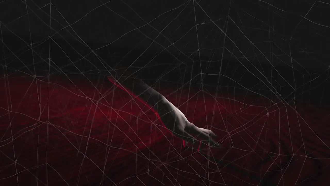 Animation of hand walking in black and red space