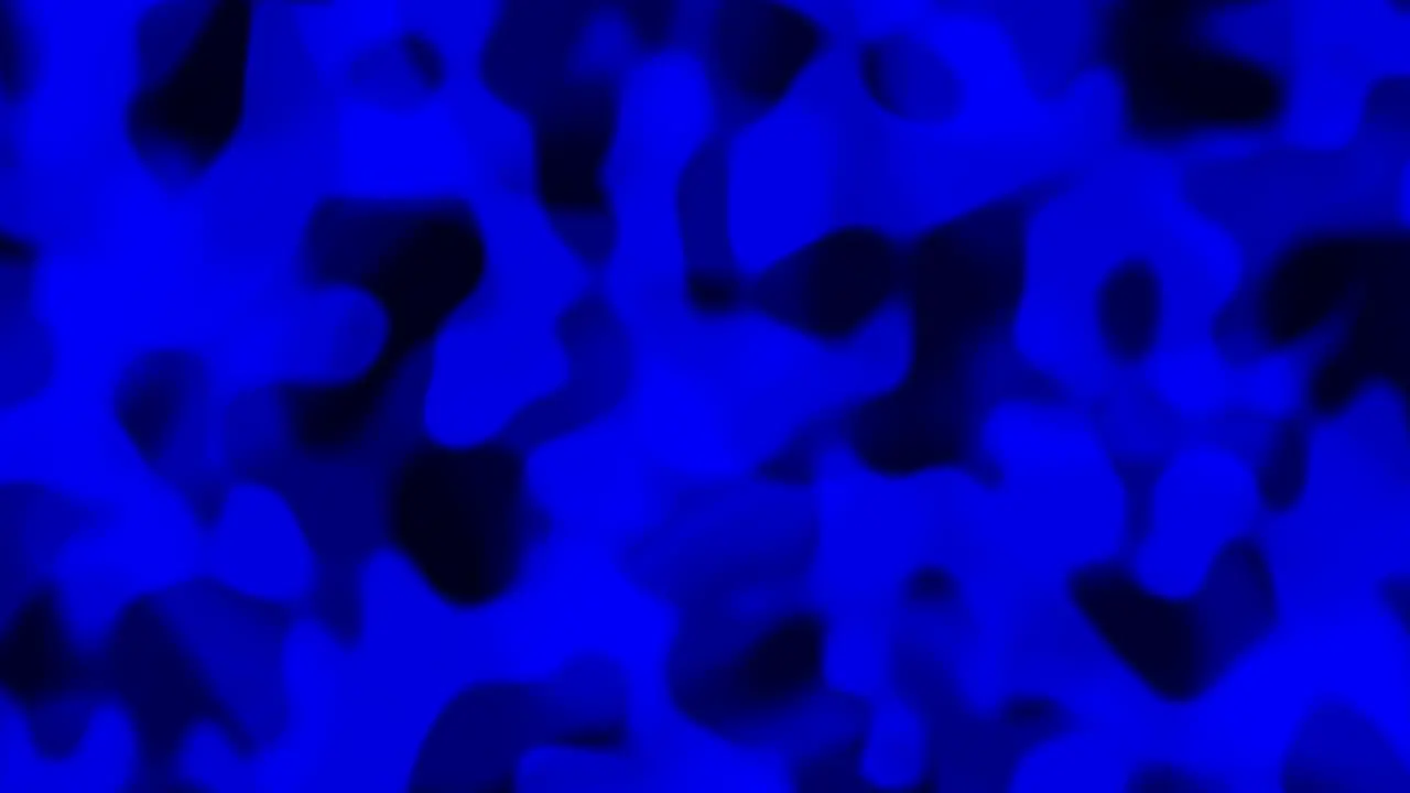 Looping animations of a blue and black liquid camouflage like pattern with more blue and softer edges