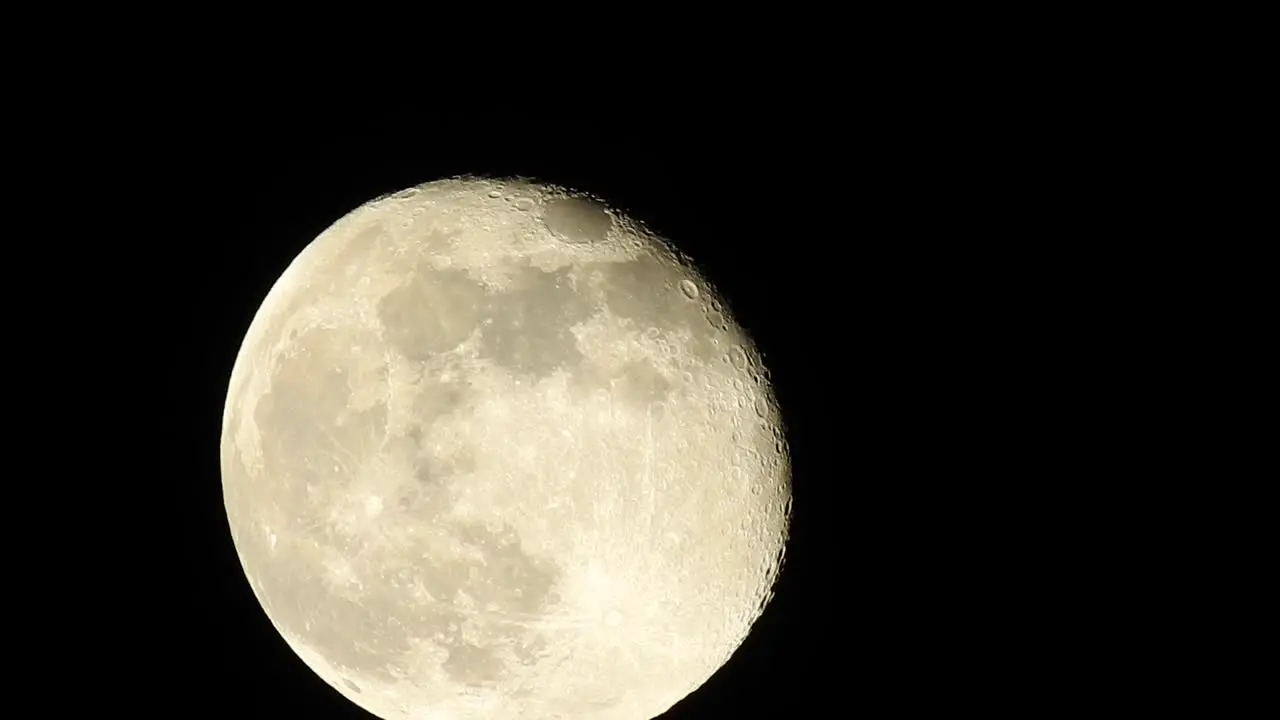 Footage of the close-up full moon